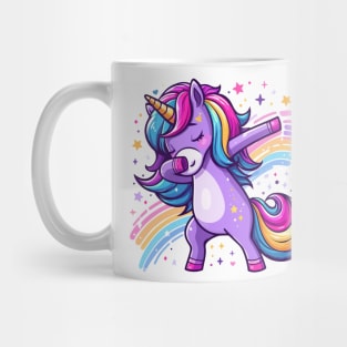 Dabbing Unicorn Rainbow Girls Kids Women Dab Unicorn Mug